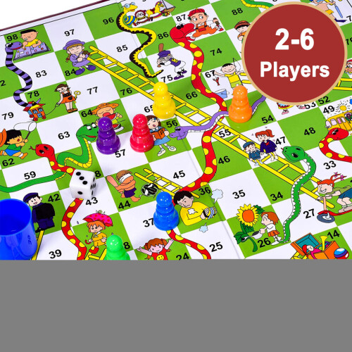 Jogo de tabuleiro infantil "Serpentes e Escadas" - Conjunto de jogos infantis tradicionais 1
