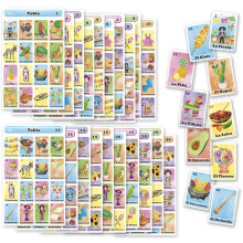 Juego de Bingo Mexicano Fiesta Tablas para 20 Jugadores - Baraja Completa de Cartas, 20 Tableros de Juego