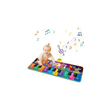 Tapetes musicales de piano con animales para niños con 25 sonidos musicales, tapete de teclado táctil para suelo,