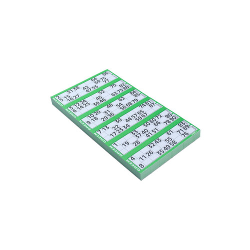 Jumbo-Bingo-Tickets einzeln, 6er-Block, grün