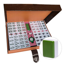 Set Mahjong LANYOTA, set di gioco Mahjong cinese con custodia da viaggio, 36x27 mm, 144+2 tessere grandi con simboli