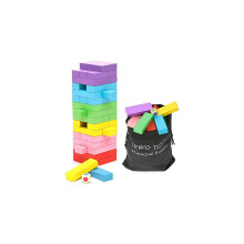 Lewo Houten Tumble Tower Spel voor Kinderen, Stapelspeelgoed Bordspellen Bouwstenen, Houten Speelgoed voor 3 4