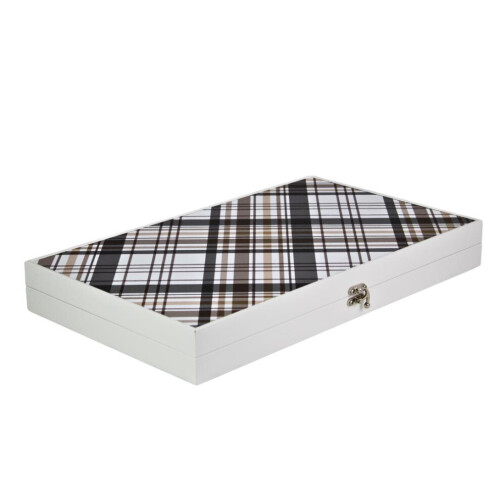 Leatherette Flannel Design Backgammon Set 23 Inch 1
