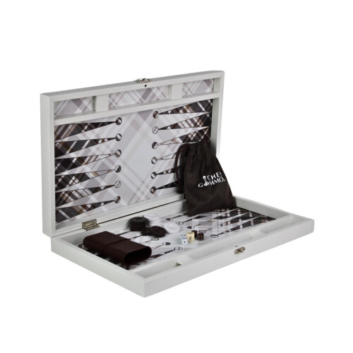 Leatherette Flannel Design Backgammon Set 23 Inch 2