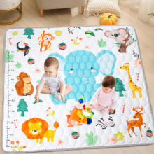 Alfombra de juego para bebés Funsland, plegable, de algodón, para suelo, suave, 127 x 127 cm