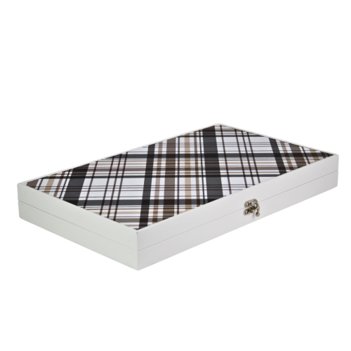 Leatherette Flannel Design Backgammon Set 23 Inch