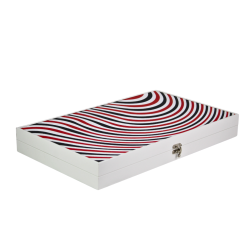 Leatherette Illusion Design Backgammon Set 23 Inch