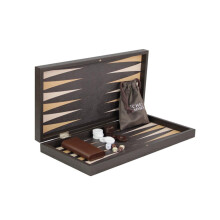 Set da backgammon in similpelle marrone rustico da 19 pollici