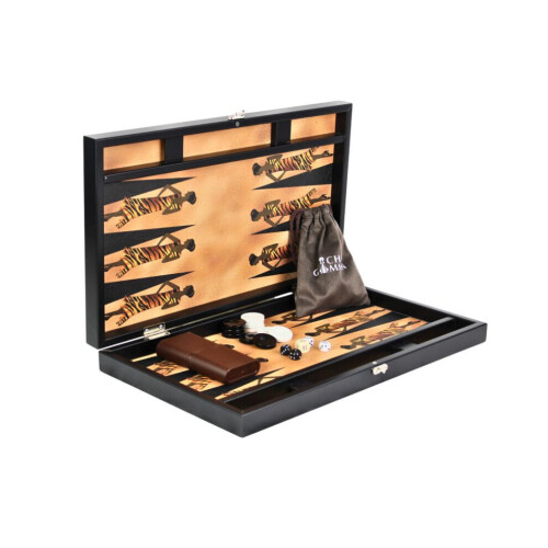 Leatherette Safari Design Backgammon Set 23 tuumaa 2