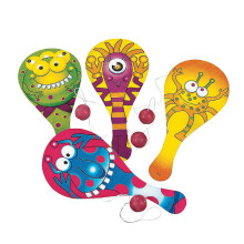 Fun Express Houten Monster Paddle Ball Games - Speelgoed - 12 Stuks