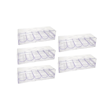 LLhappy-Porta-fichas de pôquer de acrílico transparente com tampa/bandeja de cassino, comporta 100 fichas
