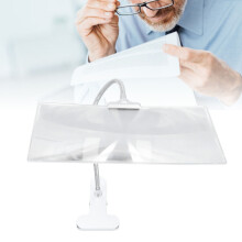 Lente d'ingrandimento grande con clip, ingrandimento 4X, lente trasparente grande, tubo flessibile, lente d'ingrandimento