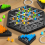 Juego de mesa de ajedrez triangular con rompecabezas de cadena geométrica para familias 3
