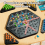 Juego de mesa de ajedrez triangular con rompecabezas de cadena geométrica para familias 5
