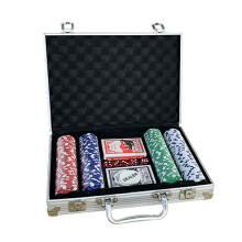 LLhappy-Conjunto de fichas de pôquer com 200 peças para Hold'em, Blackjack e jogos de azar com estojo