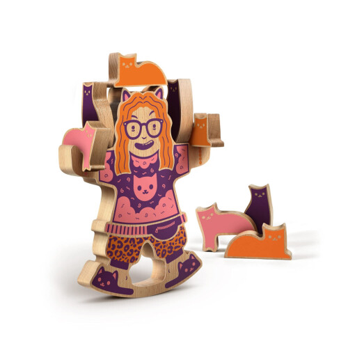Gioco di equilibrio in legno originale Fred Crazy CAT Lady, assortito