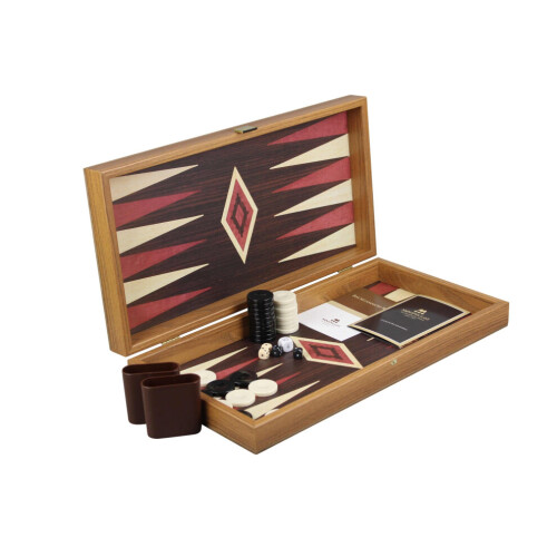 Manopoulos Schach- und Backgammon-Set, Roteiche, 48,3 cm 2