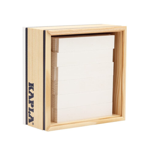 KAPLA 40 Carrés Blancs - Jeu de Construction en Bois 40 Planches de Construction Blanches