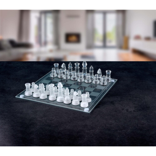Glasschachbrett-Set 33-teilig 25x25cm 2