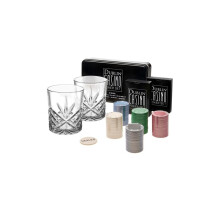 Conjunto de pôquer Godinger 28595 Dublin Crystal Casino - Ser de 2
