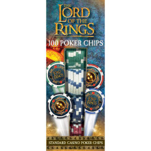 Masterpieces Casino - Senhor dos Anéis - Conjunto de 100 fichas de pôquer com bandeja