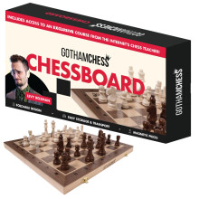 GothamChess Board - Taitettavat magneettipalat Laadukkaat puiset säilytystilat Sisältää kansainvälisen