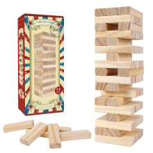 GOTHINK Tumble Tower spel voor kinderen en volwassenen 54-delige houten bordstapelspel voor een klassieke spelletjesavond