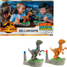 Mattel Games Rock 'Em Sock 'Em Raptors Jurassic World Domination Kids Game Vechtende Raptors met Blue vs Atrociraptor