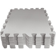 Juego de tapetes de espuma entrelazados Grendle de 8 piezas, color gris, 30,5 x 30,5 x 1 cm