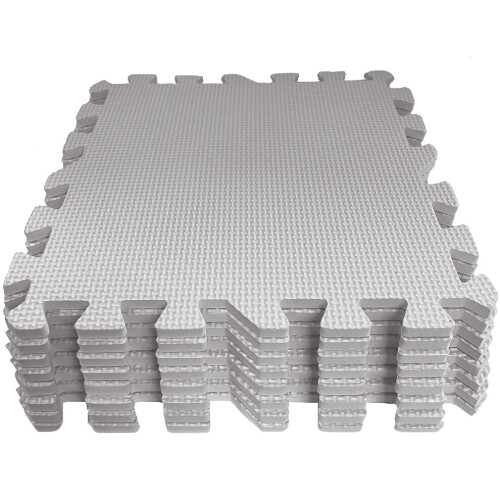 Grendle 8pc Grey 30.5 x 30.5 x 1cm Interlocking Foam Mat Set