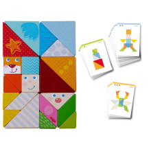 HABA 305777 Puzzelspel Grappige Gezichten Tangram met 21 stukjes voor ag
