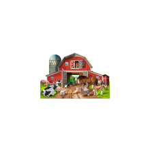 Melissa & Doug - Rompecabezas de piso jumbo con forma de granero ajetreado (32 piezas, 2 x 3 pies)