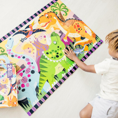 Puzzle de sol géant Melissa & Doug Dinosaur Dawn (24 pièces 2 x 3 pieds) 1