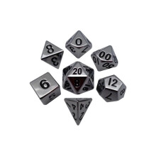Dados Metálicos LIC002, 16 mm, Prata, Conjunto de 7