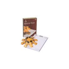 Ensemble d'accessoires de dominos de train mexicain (pièce maîtresse en bois de 5,8 pouces, marqueurs de train