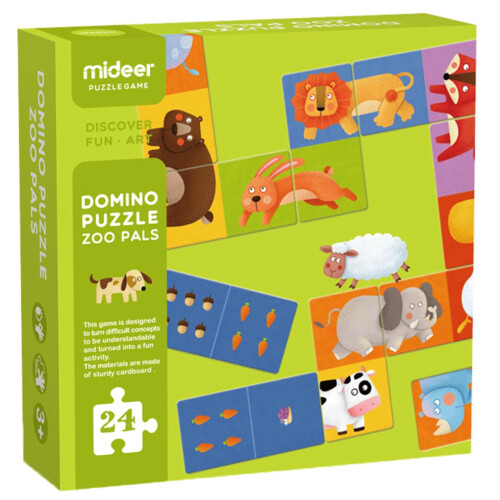 Quebra-cabeças e jogos Mideer Domino Puzzle Zoo Pals