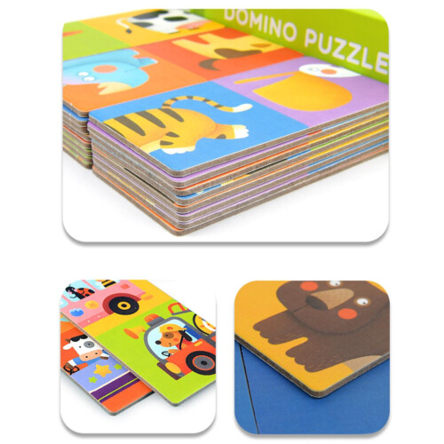 Quebra-cabeças e jogos Mideer Domino Puzzle Zoo Pals 2