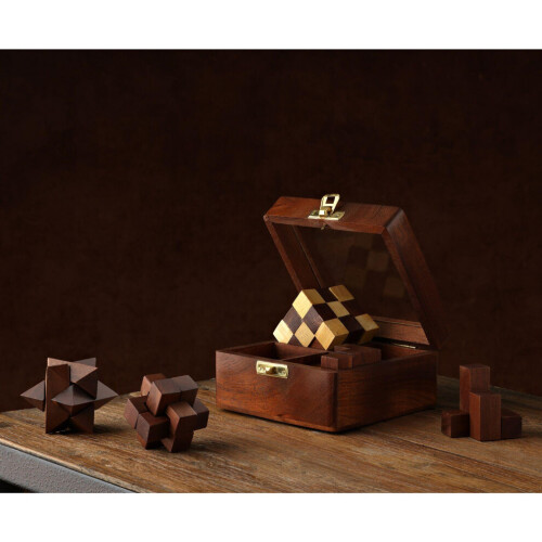 Ensemble de 4 puzzles en bois Harvey Makin 1