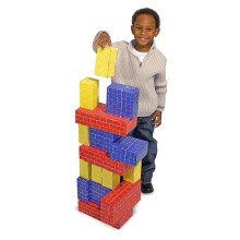 Melissa & Doug Jumbo Extra Dikke Kartonnen Bouwstenen - 40 Stenen in 3 Maten