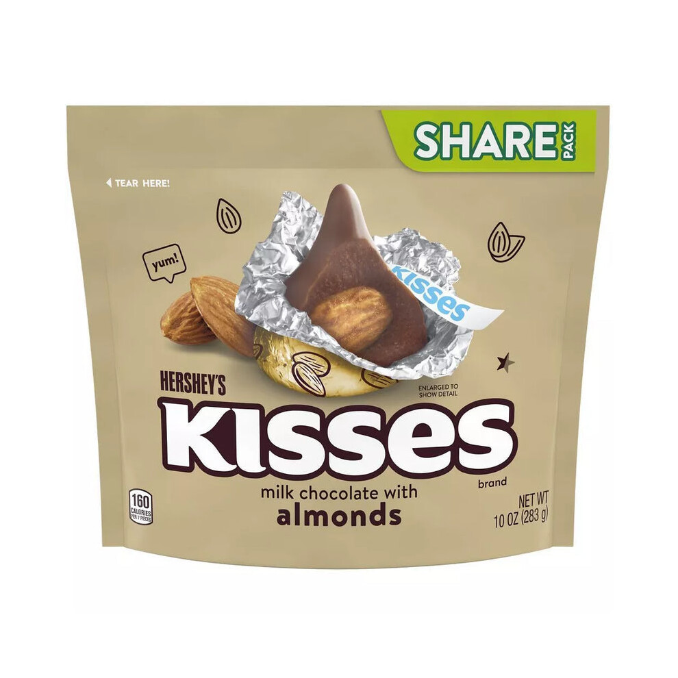 Hershey's Kisses Milk Chocolate & Almond, Share Size 283G