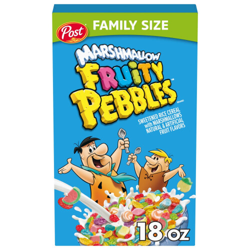 Fruity Pebbles Marshmallow Cereal Family Size 510g