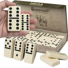 Mega set da 3 domino grandi per adulti e bambini - Domino doppio 6, giochi da tavolo classici - Set da domino