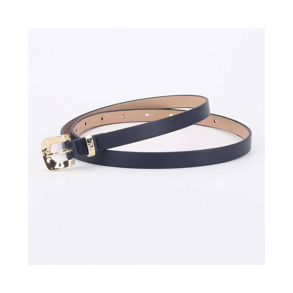 (Slate)Ceinture tendance en cuir PU taille fine avec boucle épingle femme robe ceinture jean