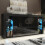 Sideboard Eden 164cm - Black with Gloss Doors and LED Lights 2