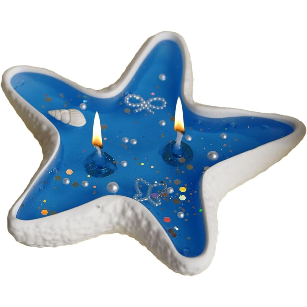 (Starfish) Shell Candles, Shell Decorative Candles - Conch Scented Candle | Creative Atmosphere Ornaments Shell Shell Jelly Wax Candle Decor for Bedro