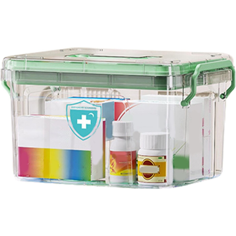 (kleine) Medicine Storage Box for Home, Organiser for Household Medicine, Medicine Case for Home, Box with Two Compartments, Travel Medicine Organiser