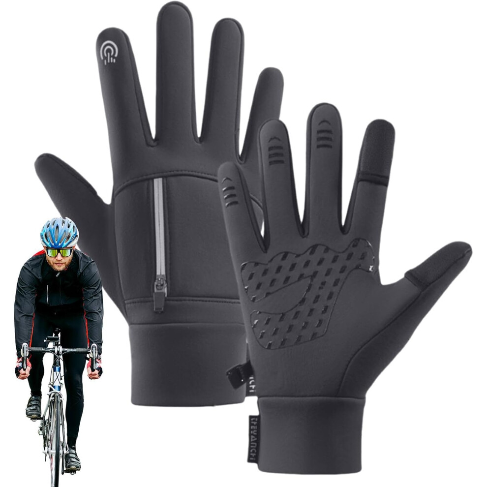 (M, Grey) Winter Gloves - Texting Warm Mittens,Winter Gloves Thermal Warm Mittens Touchscreen Windproof Gloves for Cycling Hiking Walking