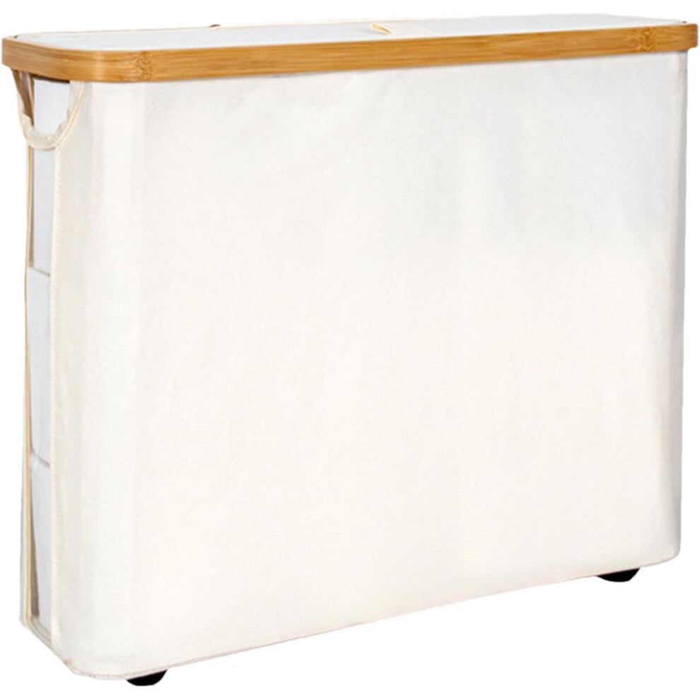 (Beige) Toilet Paper Storage with Lid, 23 L Toilet Paper Container, Replacement Roll Holder Container Storage Box, Foldable Toilet Paper Storage Basket
