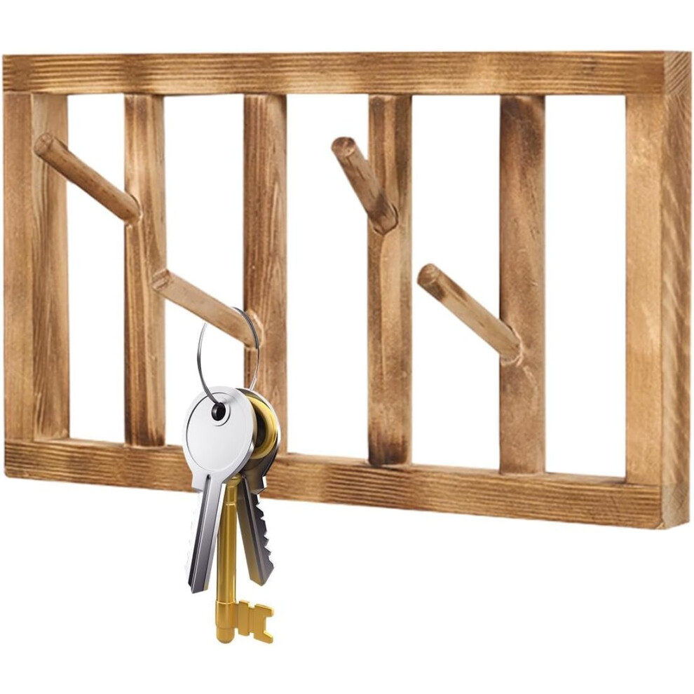 (S, Carbonation) Wall Coat Rack, Coat Hook, Wooden Wall, No Drilling, Sturdy Hat Rack, Space-Saving Rotating Hook, Hat Hook for Home, Bedroom, Living-image-OPC-PHG7BVJ-NEW