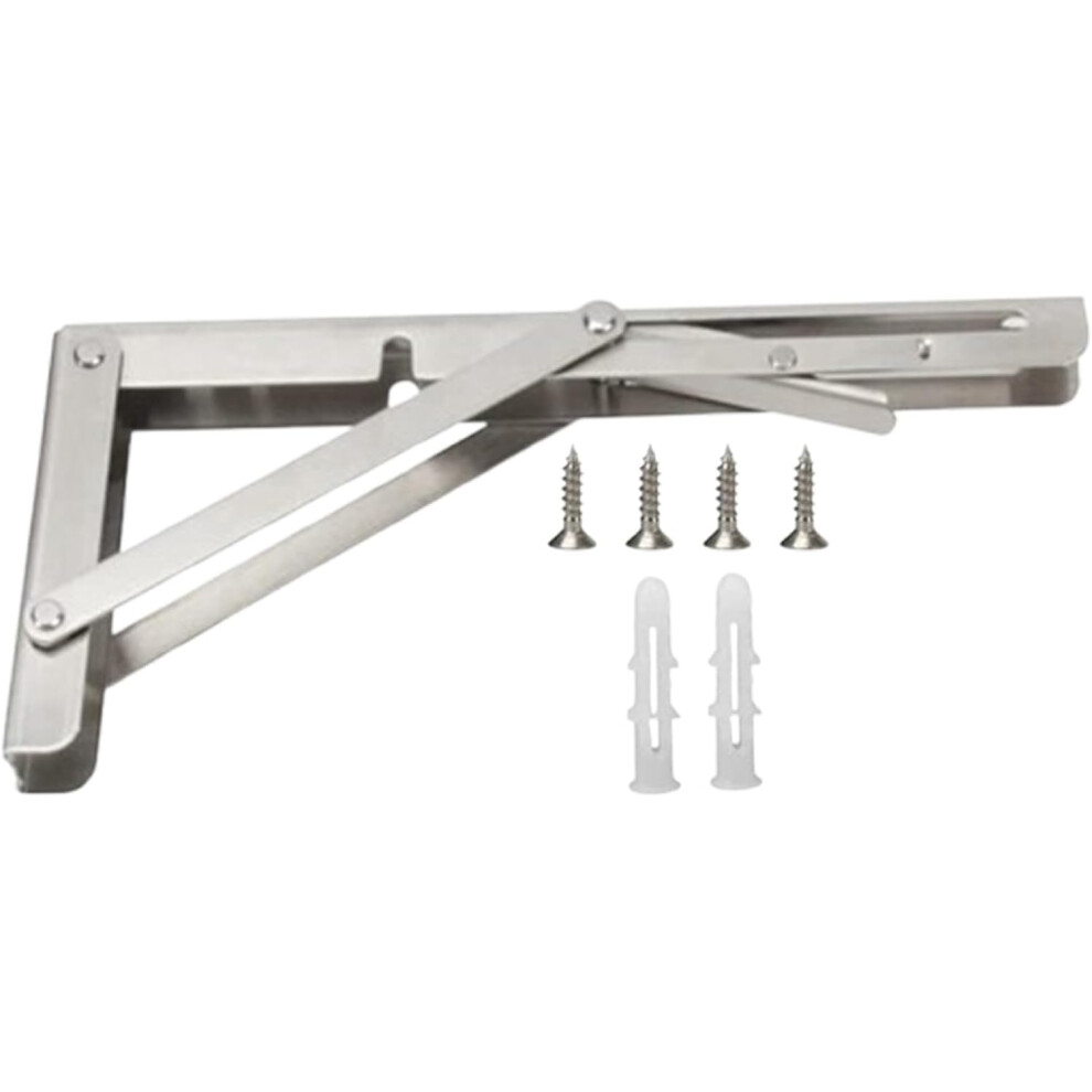 (10 Inches) Floating RegalHardware, Folding Shelf Brackets, Stainless Steel Shelf Brackets, Pack of 2 Triangular Shelf Brackets, Wall Mount Floating Shelf, Wall